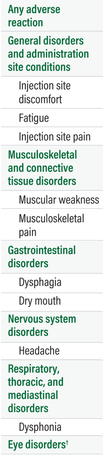 Safety results in adult cervical dystonia